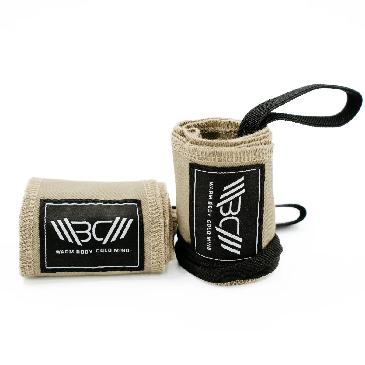 Cotton Weightlifting Wrist Wraps Beige - Image 2