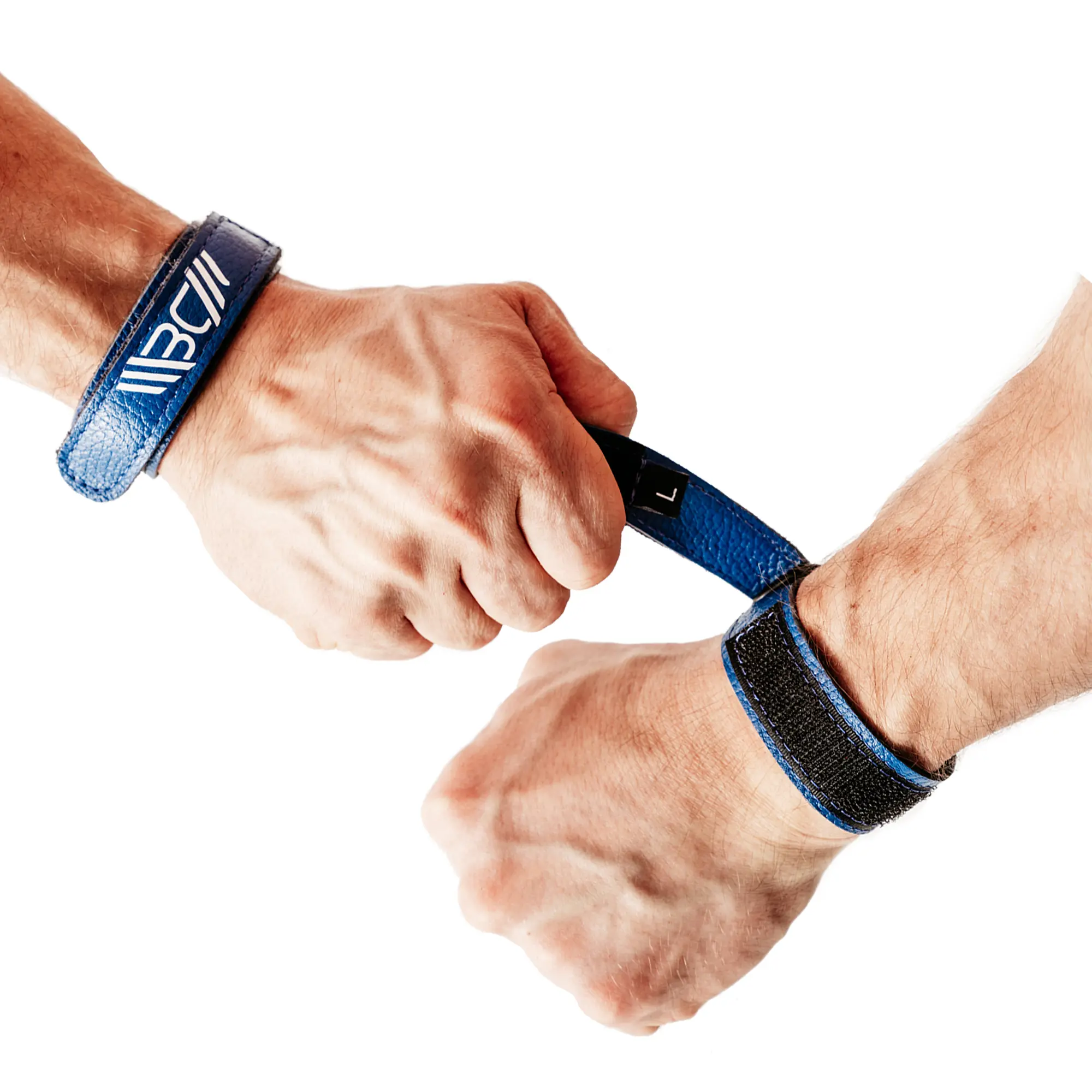 Leather Wrist Wraps Basic Blue - Image 3