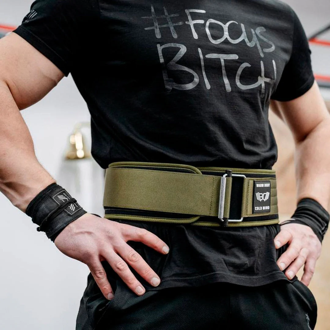 4" Nylon Weightlifting Belt Black - Image 4